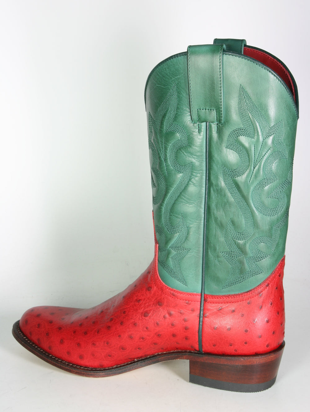 8589 Sendra Cowboystiefel LAZO Avestruz Imi. Rojo Verde
