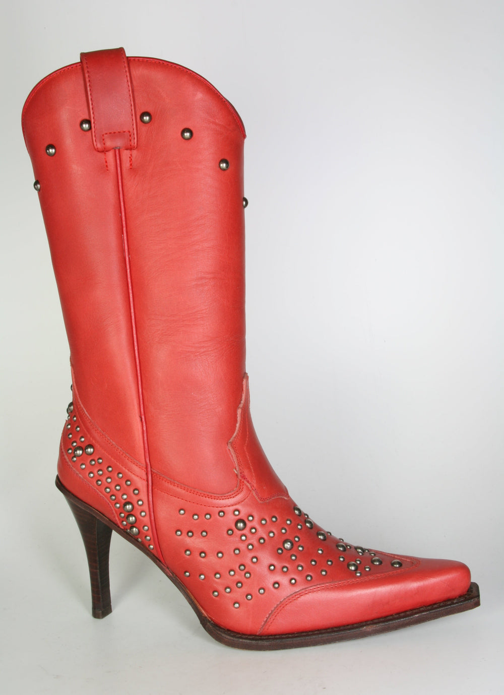8701 Sendra Cowboy High Heels Rot mit Nieten