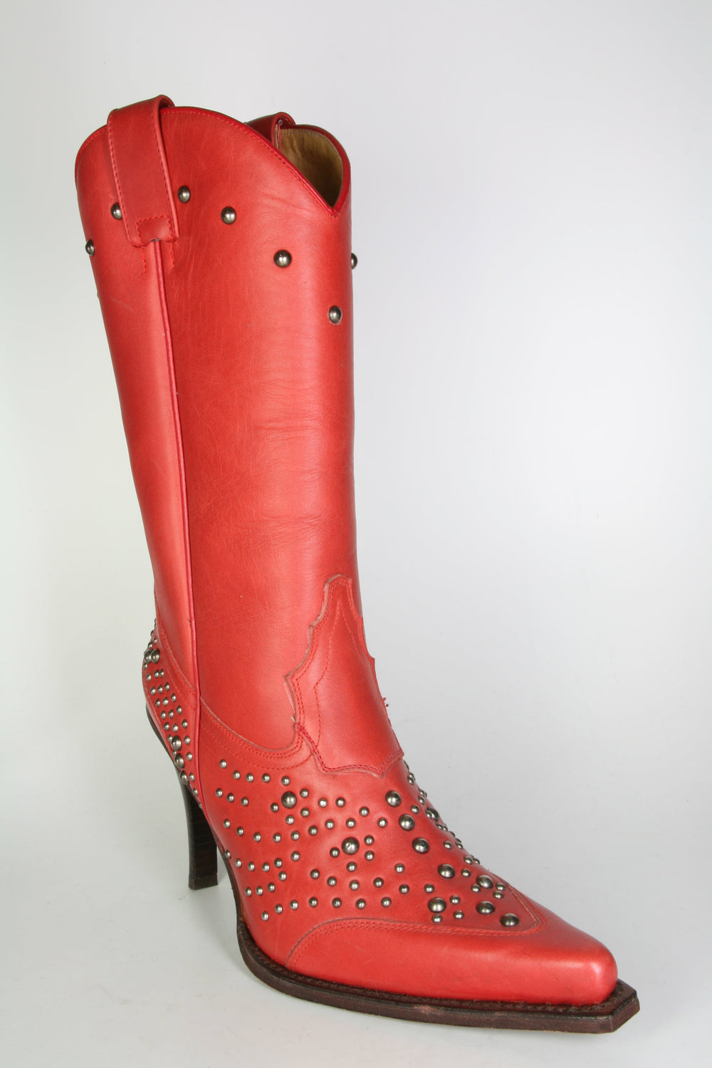 8701 Sendra Cowboy High Heels Rot mit Nieten