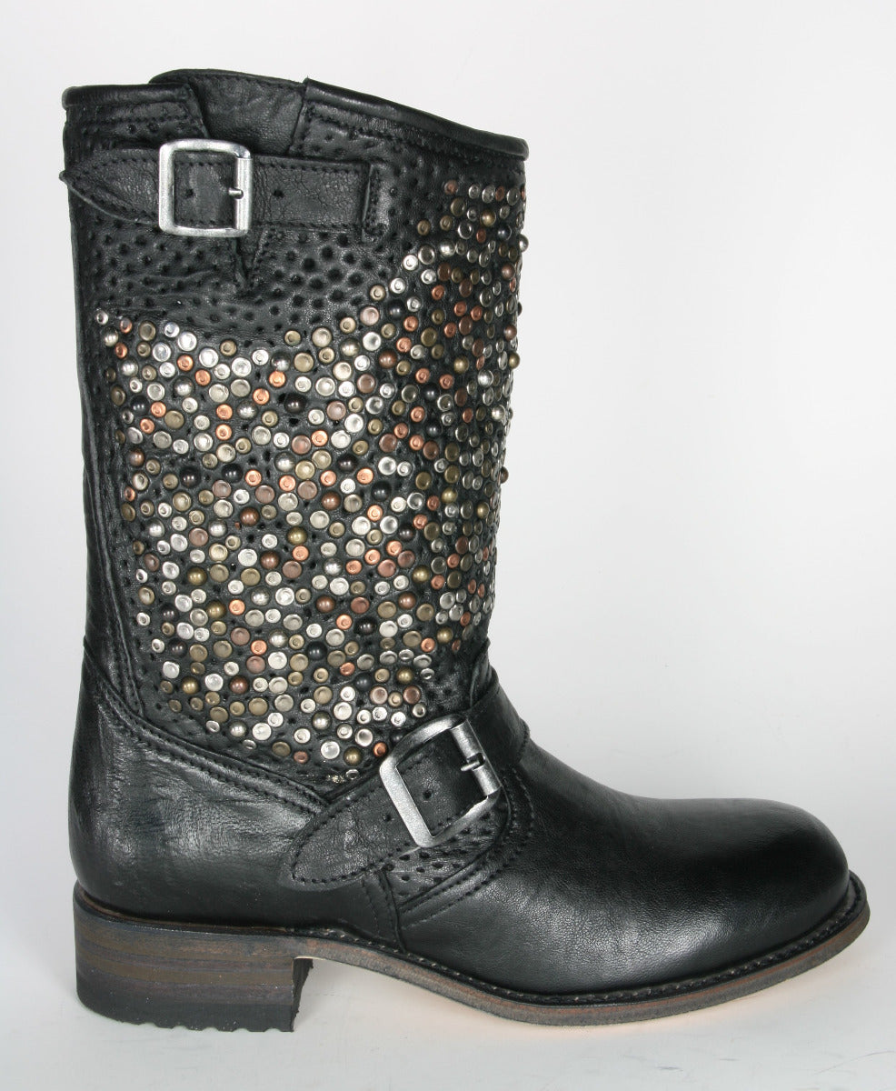 8830 Sendra Engineer Bikerboots Carol Negro mit Nieten