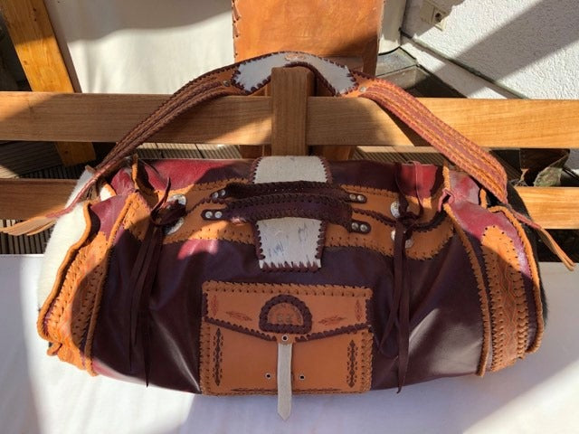 Ledertasche Weekender Ethno Braun Handmade