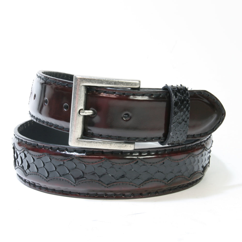 9078 Gürtel Original Belts Flor. Rojo Python Negro