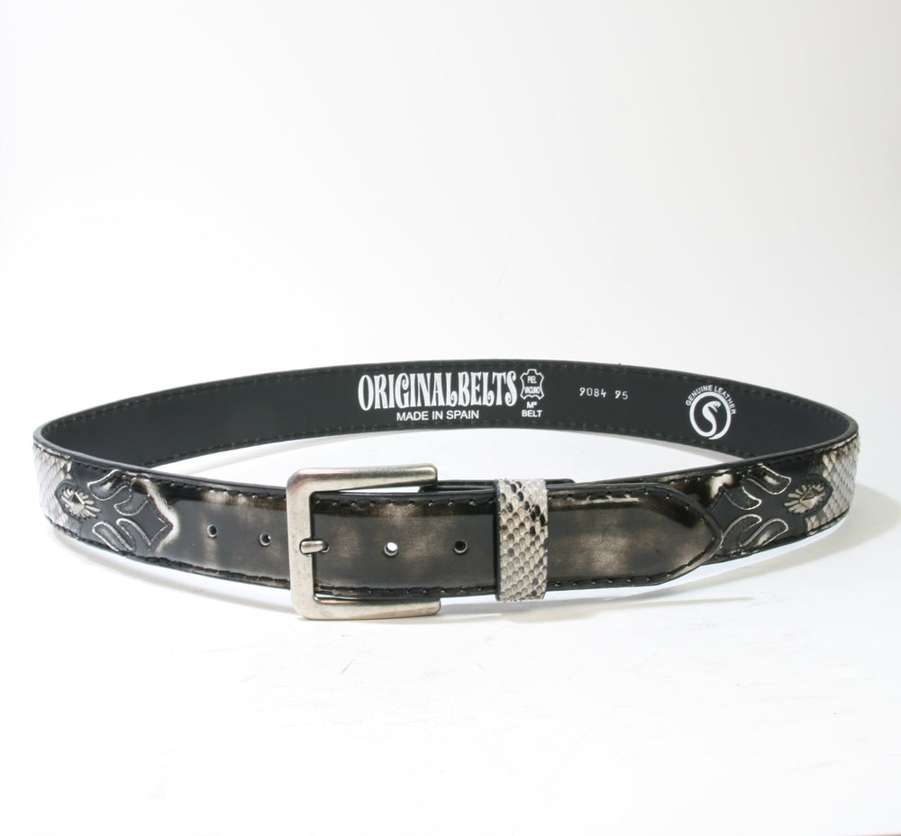 9084 Gürtel Original Belts Negro Python Natural