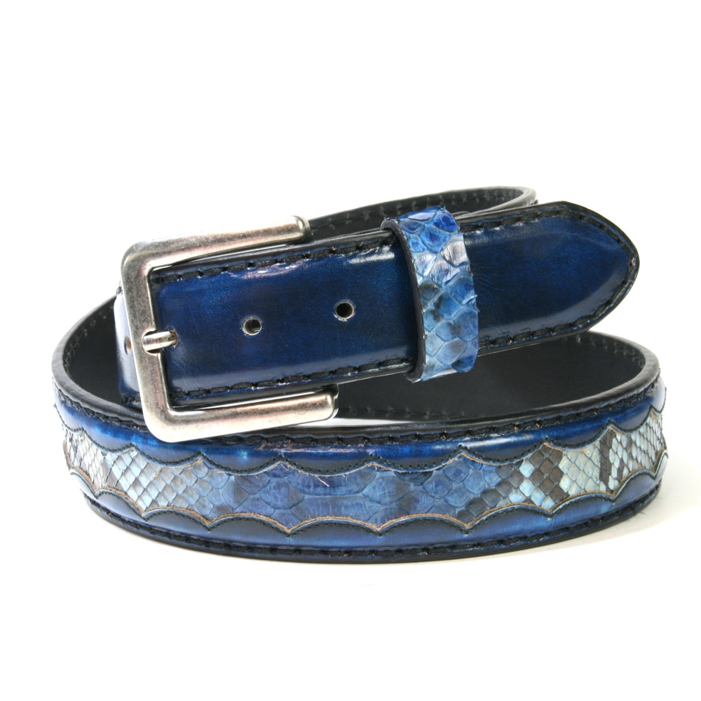 9088 Gürtel Original Belts Denver Azul Python