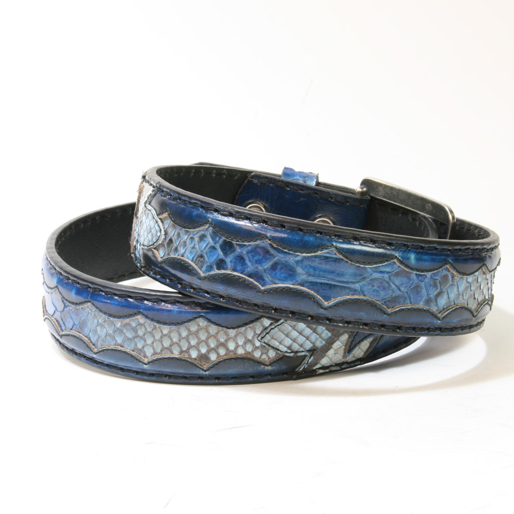 9088 Gürtel Original Belts Denver Azul Python