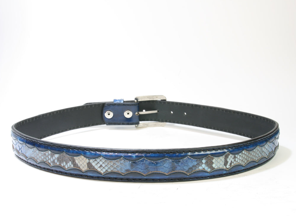9088 Gürtel Original Belts Denver Azul Python