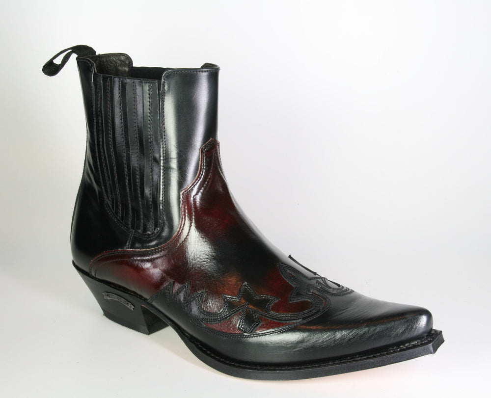 9396 Sendra ankle boots Flor. Negro Flor. Cherry