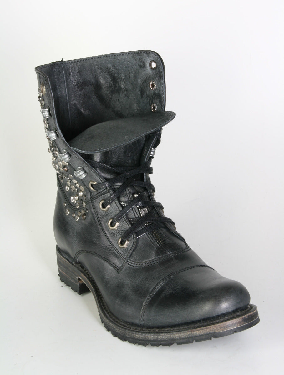 9656 Sendra Lace-up Boots Vibrant Negro Studs