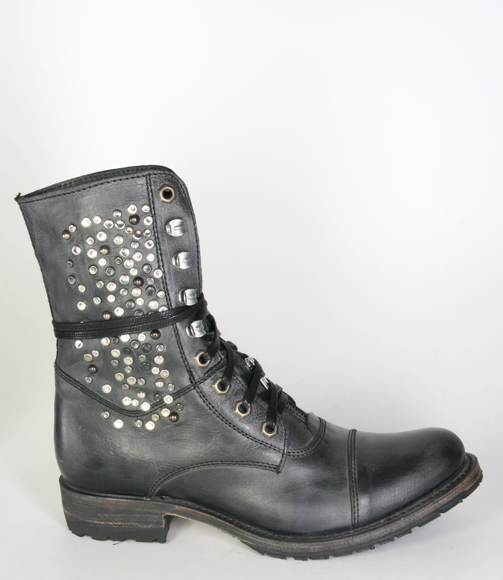 9656 Sendra Lace-up Boots Vibrant Negro Studs