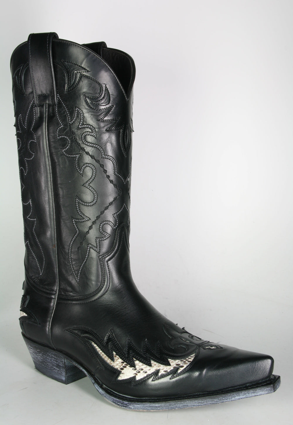 9669 Sendra Cowboy Boots Negro Python Natural
