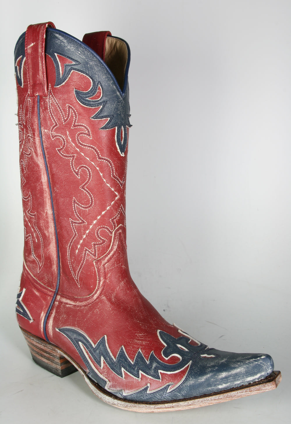 9669 Sendra Cowboystiefel Azul Rojo Vintage