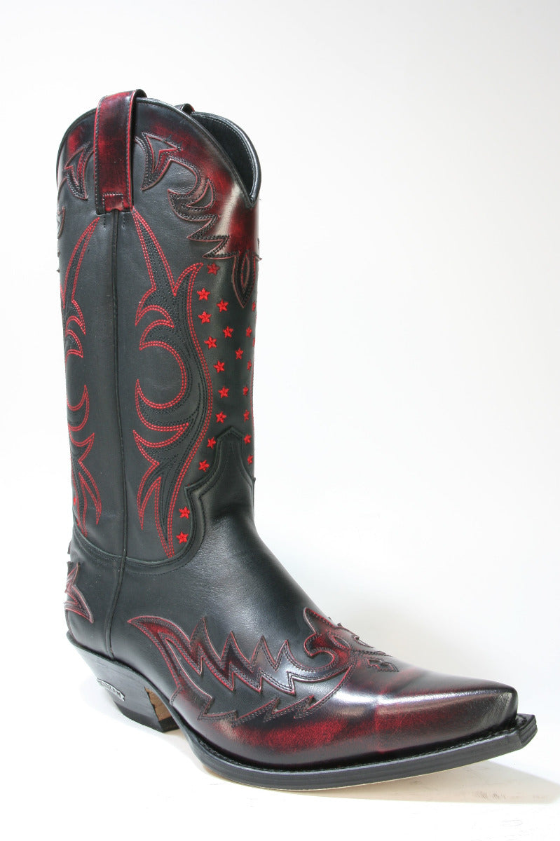 9768 Sendra Boots Cowboystiefel Flora Rojo Dirty Pull Oil Negro