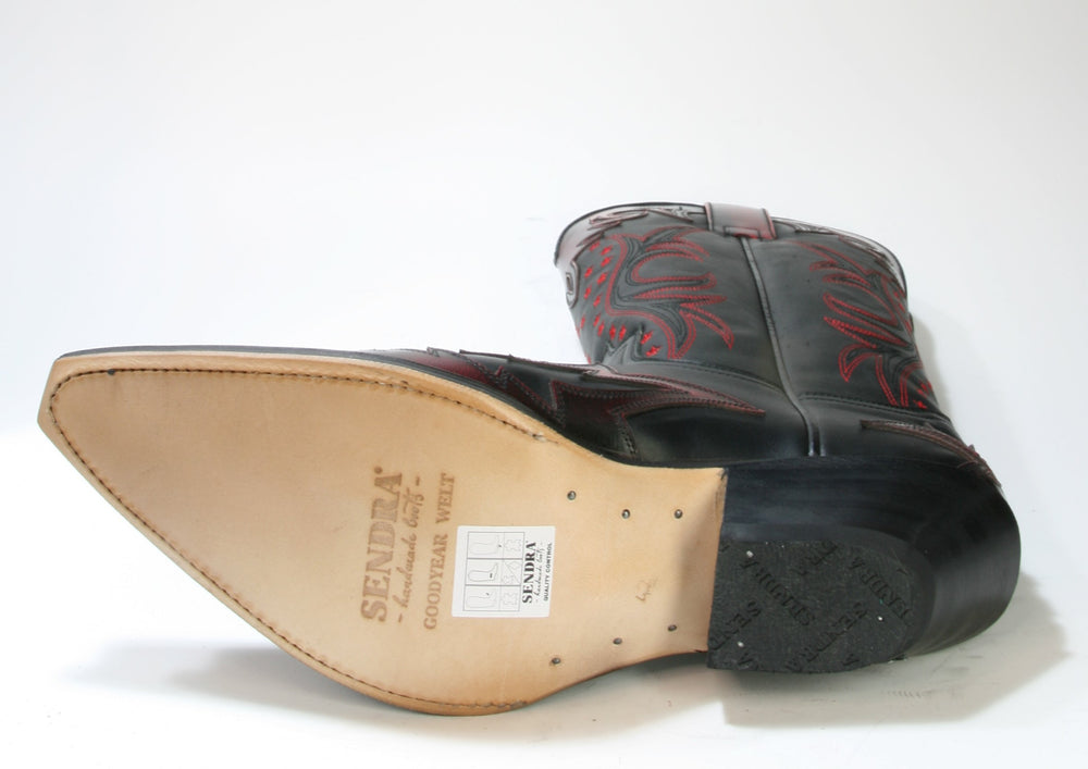 9768 Sendra Boots Cowboystiefel Flora Rojo Dirty Pull Oil Negro