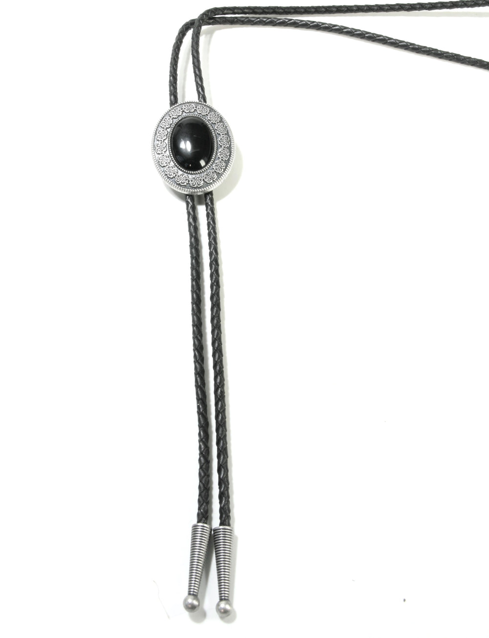 10036 Bolotie Westernkrawatte Kette mit schwarzem Stein