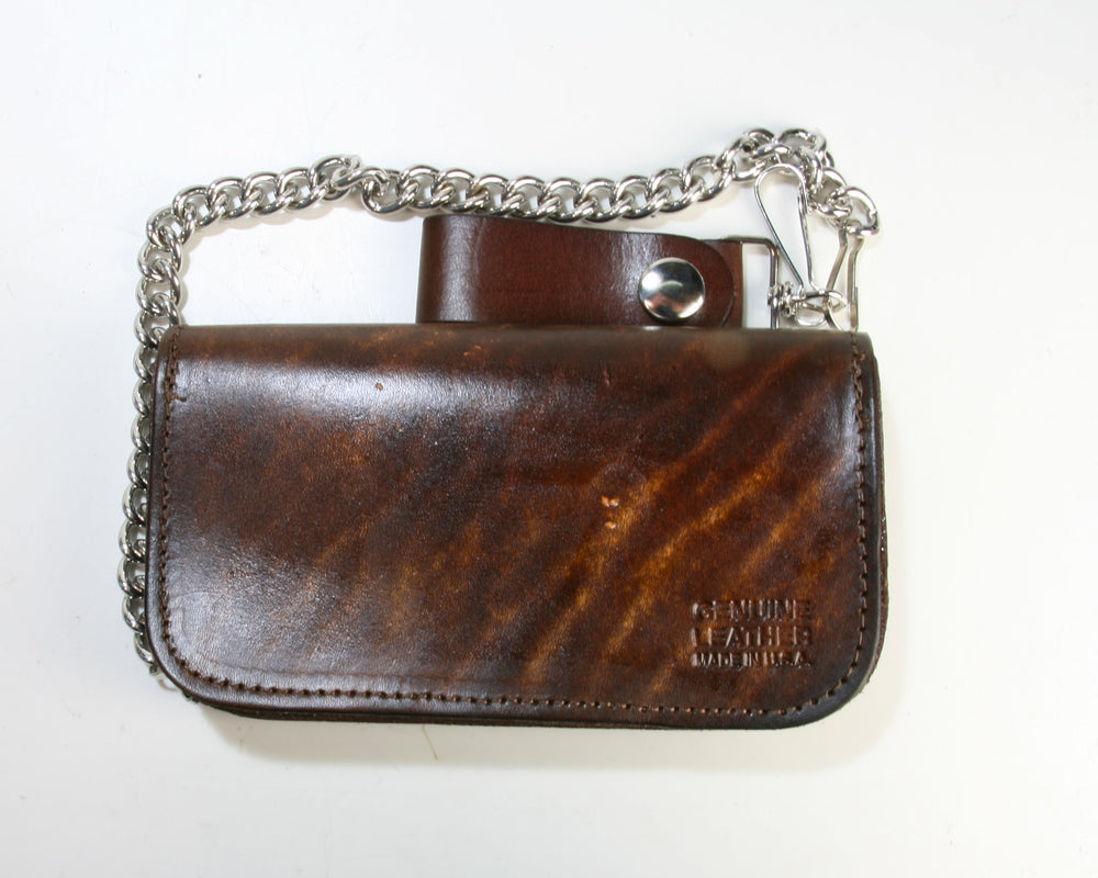 RB TW 18187 Biker Wallet Brown Longhorn