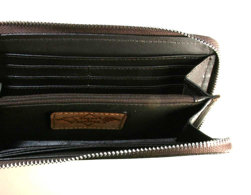 Stars and Stripe Geldbeutel Flower Brown