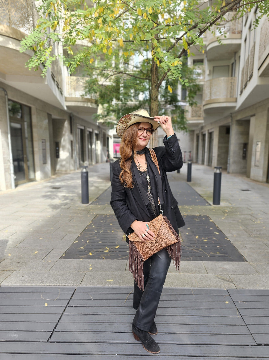 Bag 09 Umhängetasche Leder Bohostyle Feather