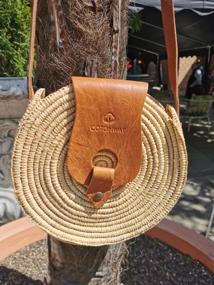 Korbtasche mit Leder von Cotonway