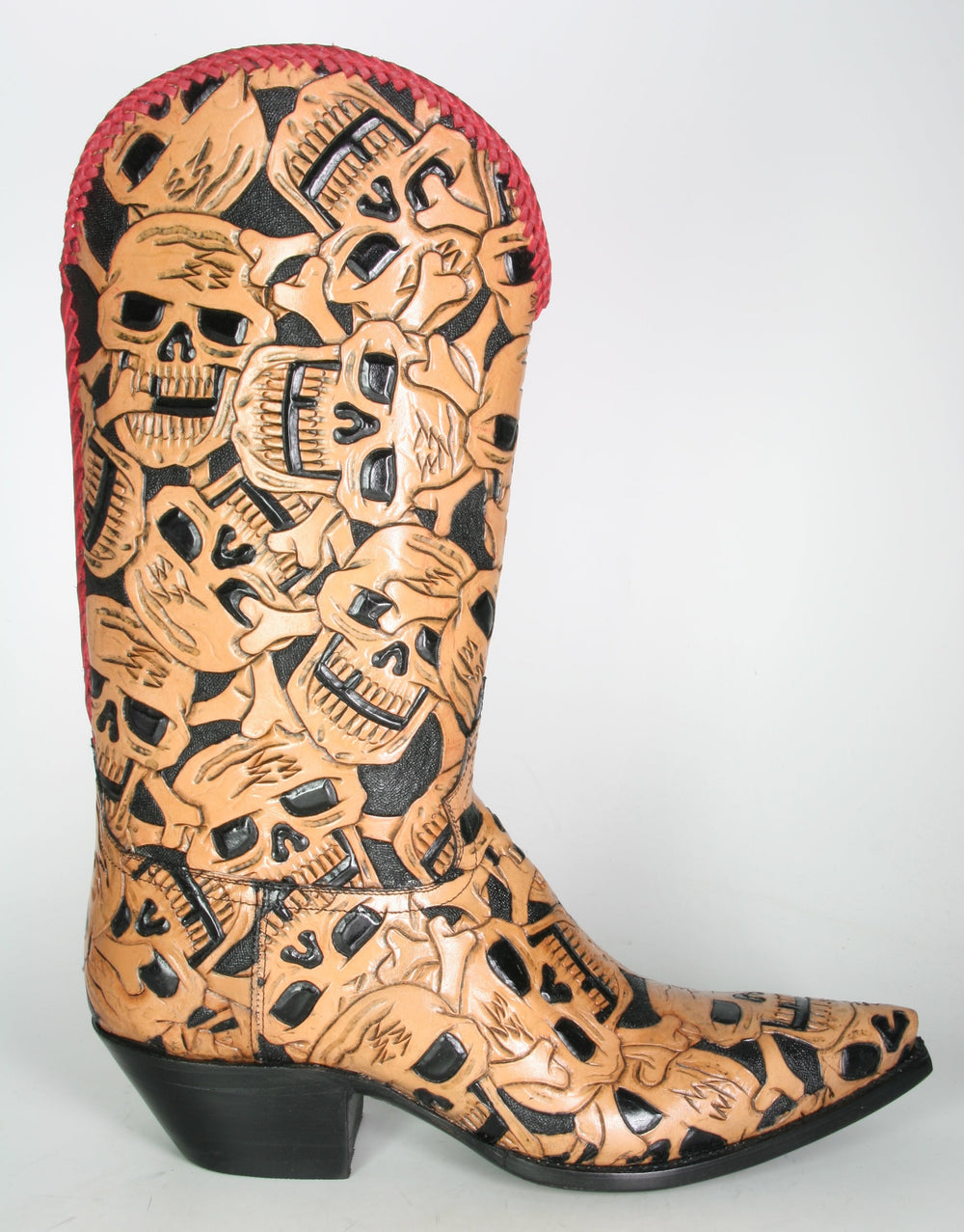 62 Caborca Cowboystiefel Muertos Totenköpfe rot