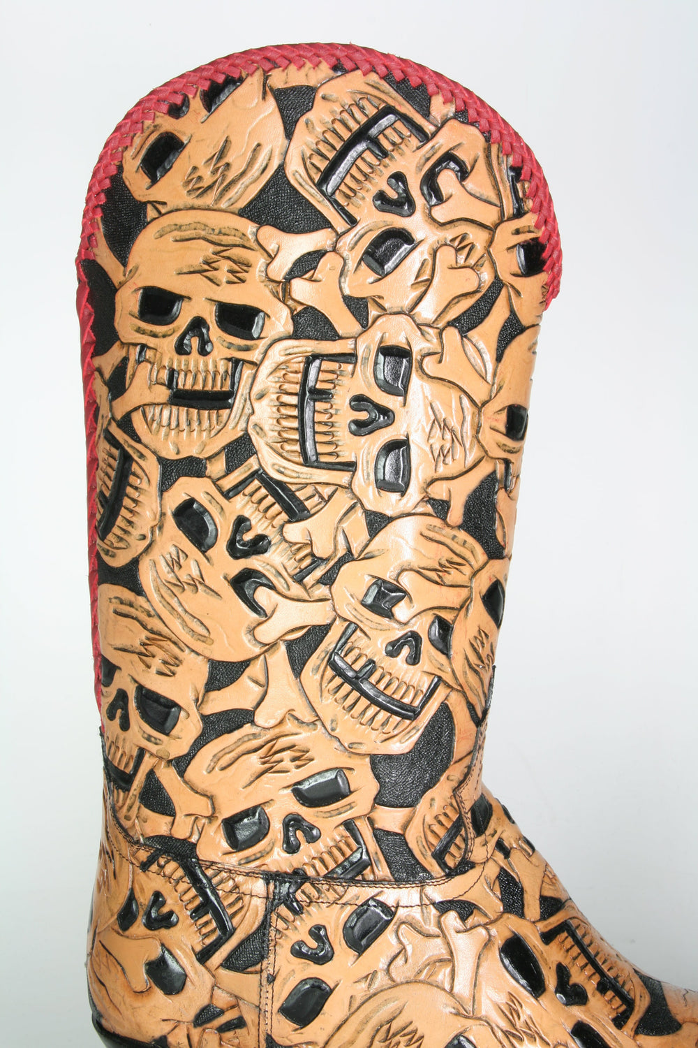 62 Caborca Cowboystiefel Muertos Totenköpfe rot