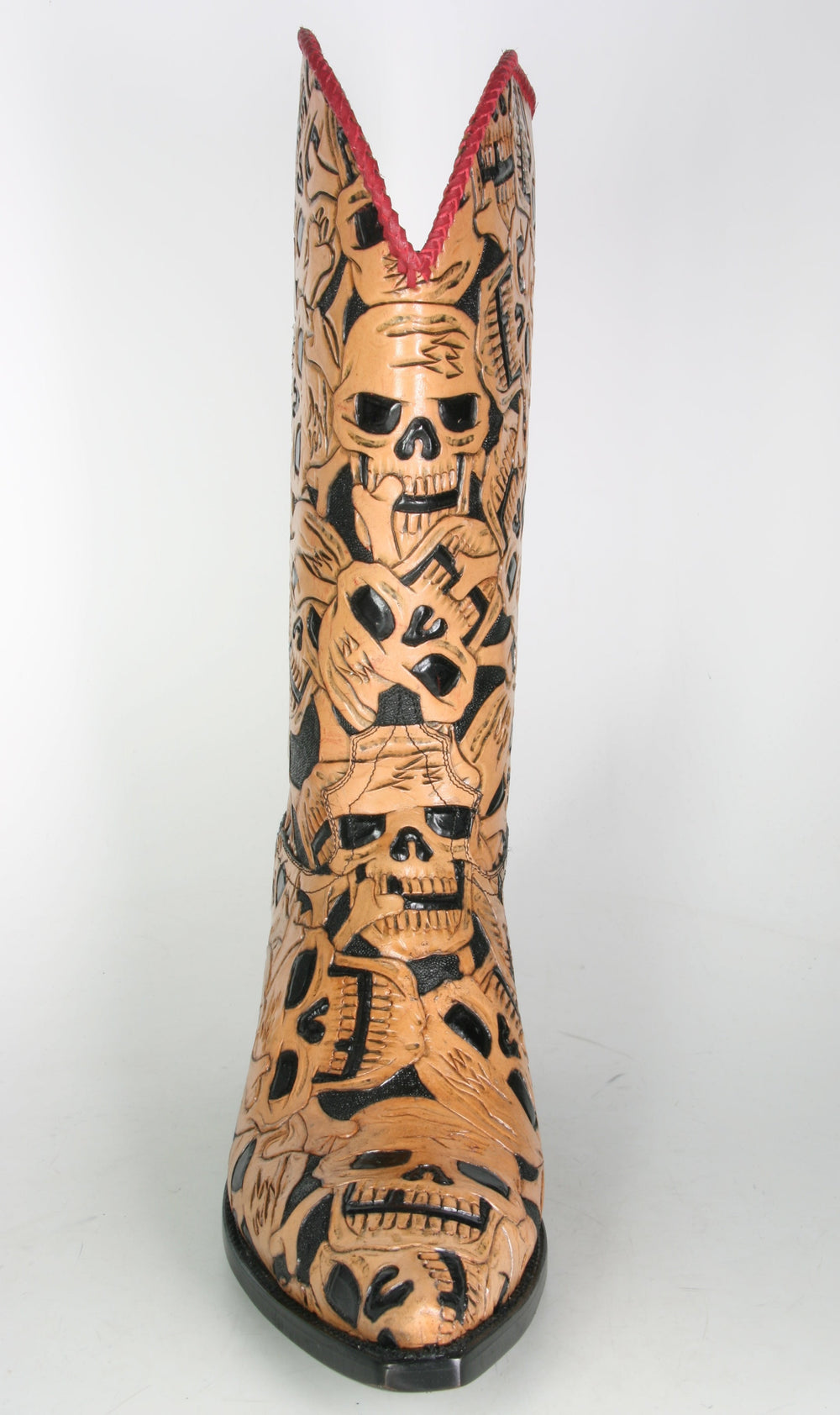 62 Caborca Cowboystiefel Muertos Totenköpfe rot