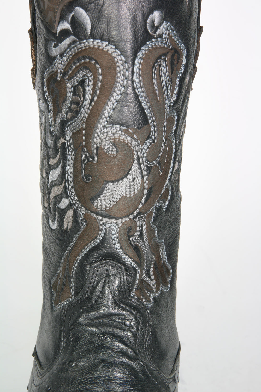 2C01 Cuadra cowboy boots ostrich leather black