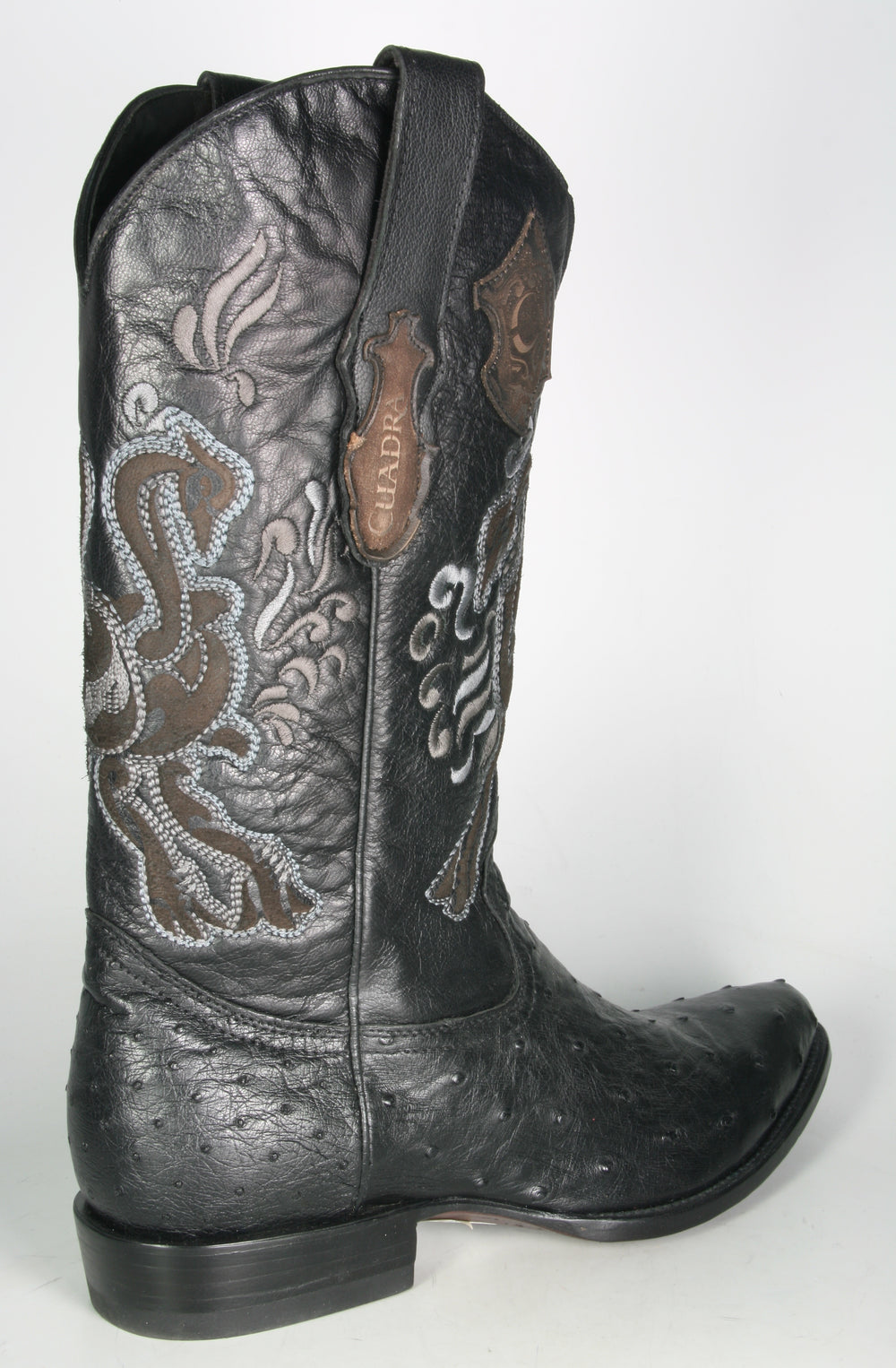 2C01 Cuadra cowboy boots ostrich leather black