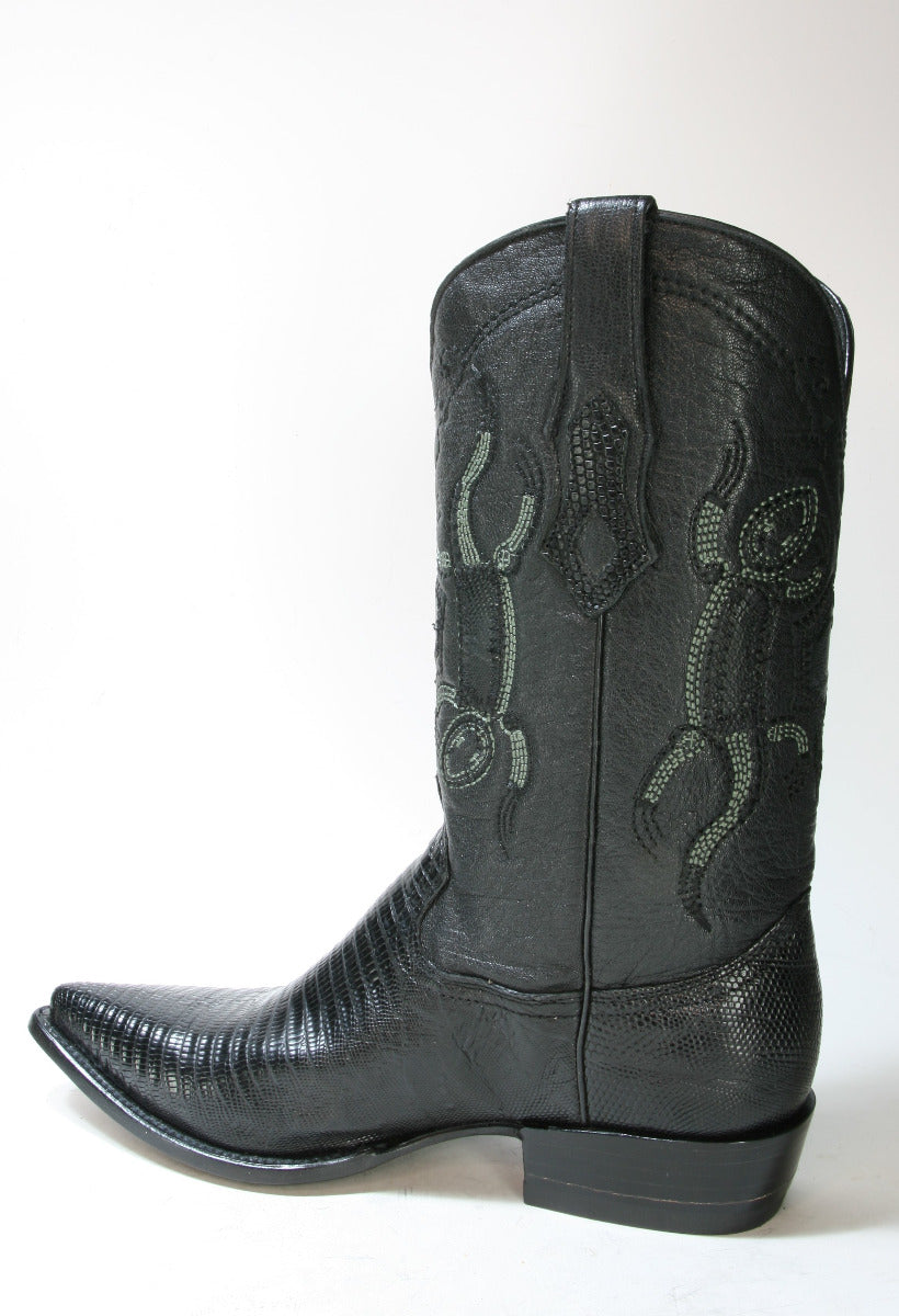 3C01 Cuadra Cowboystiefel Echsenleder Black spitz