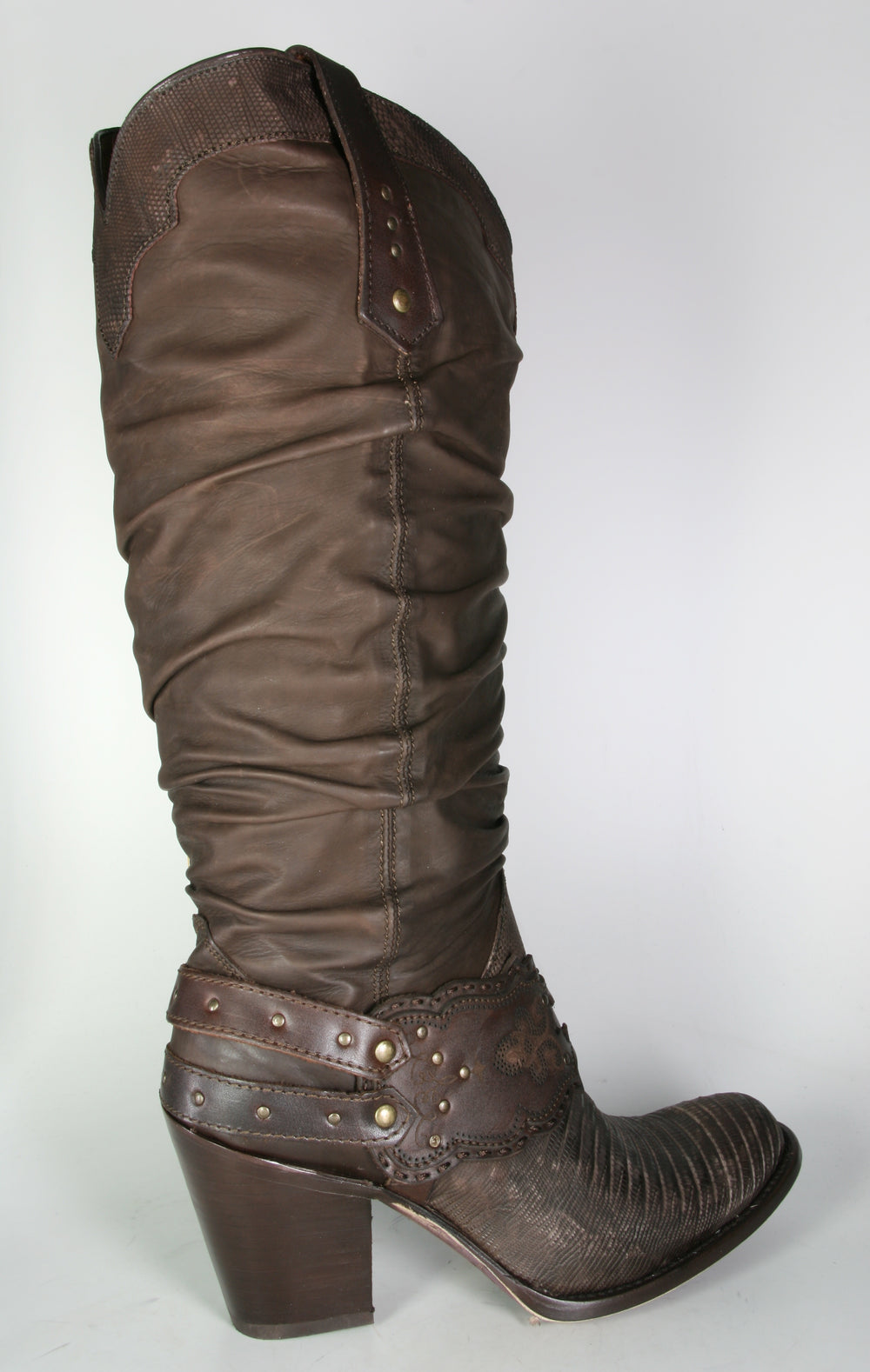 40890 Cuadra Shaft Boots Lizard Brown