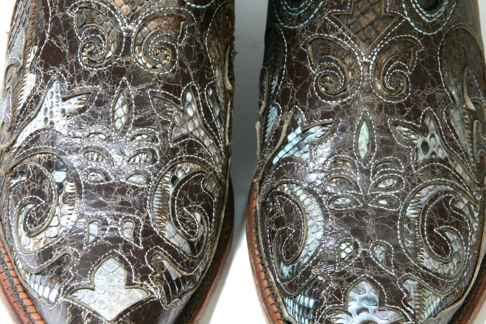 G528CP Cuadra cowboy boots Baby Blue Python
