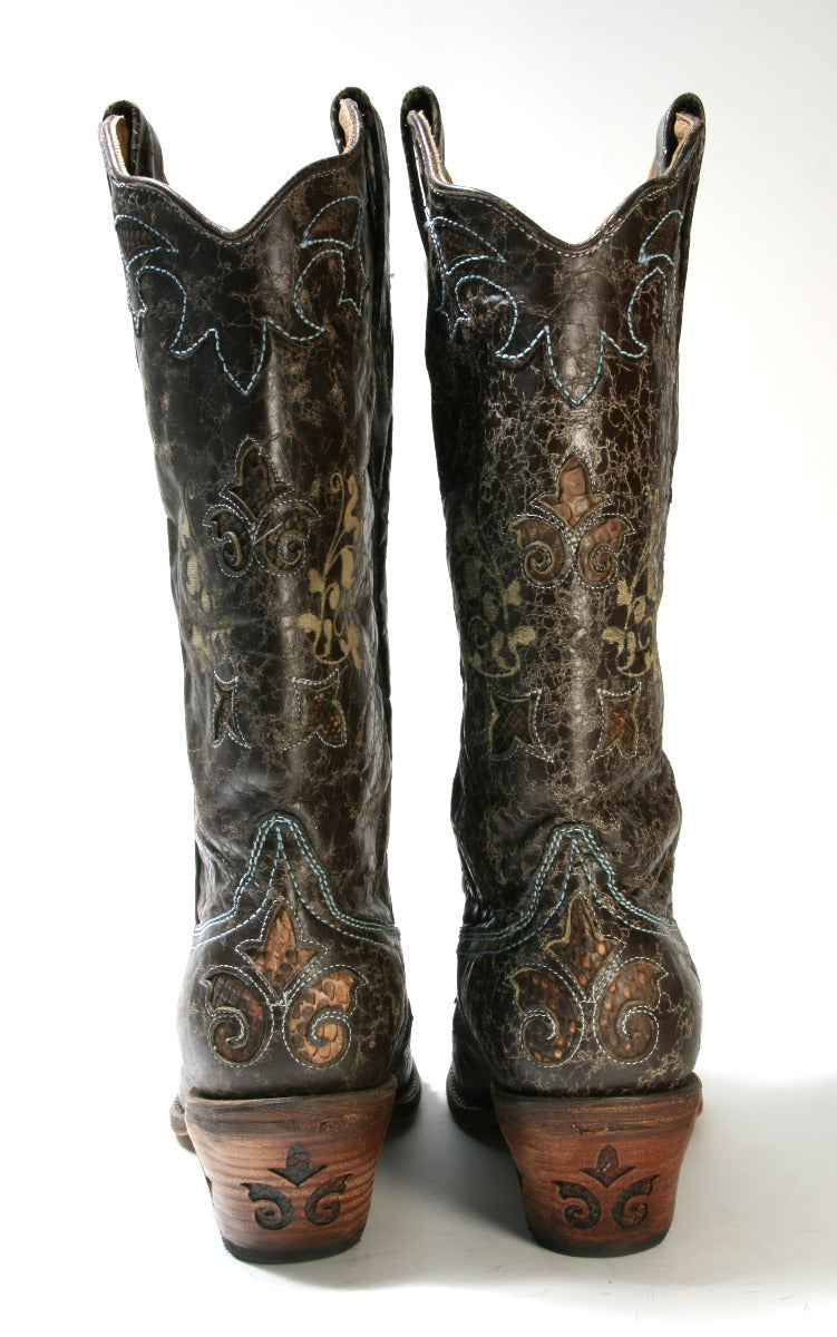 G528CP Cuadra cowboy boots Baby Blue Python