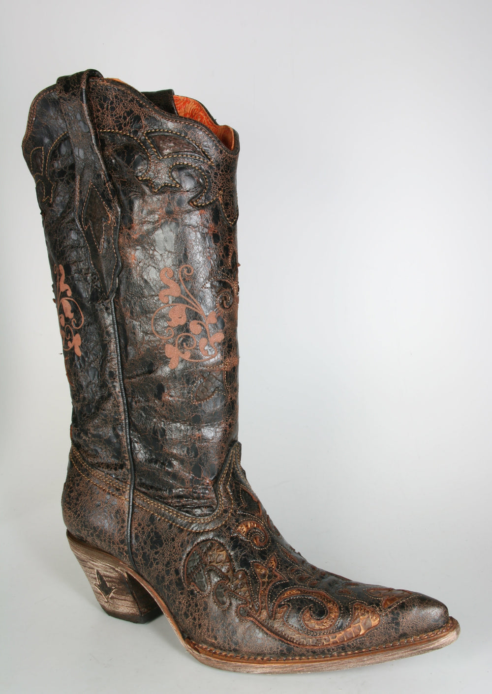 G528CP Cuadra cowboy boots Musgo Python