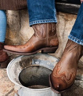 5119 Sancho Abarca Cowboystiefel Taupe Ecotan