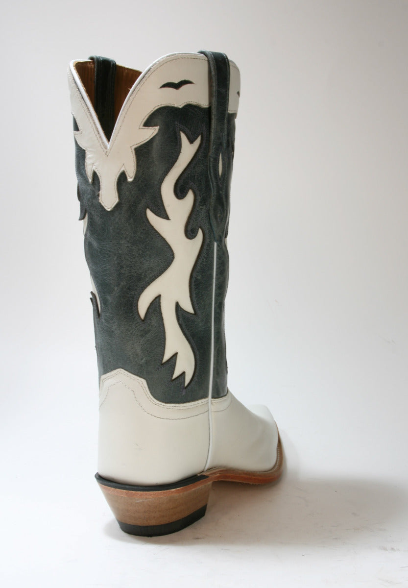 LF1626 OLD WEST Cowboystiefel Silver Oaks White Blue