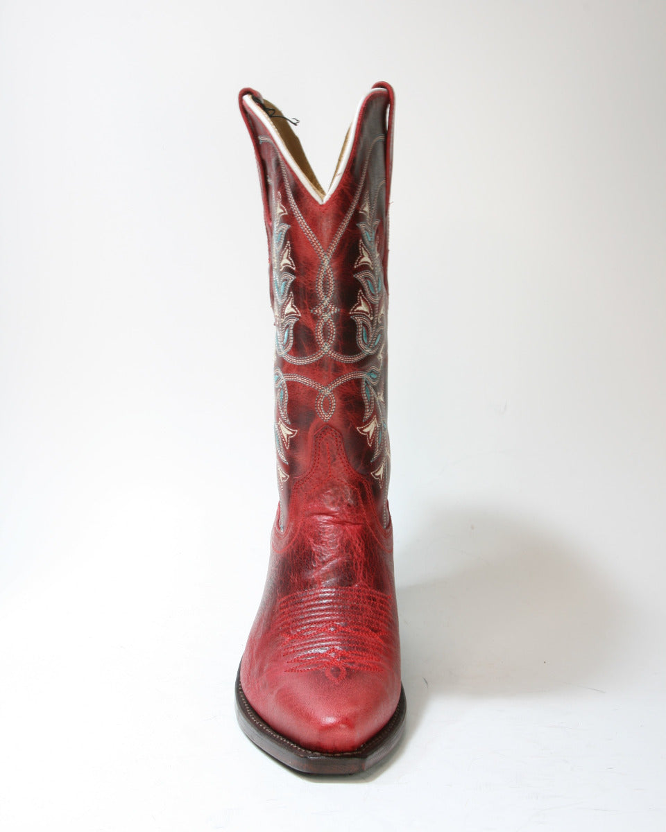 LF 1671 E Old West Cowboyboots Red Crackle