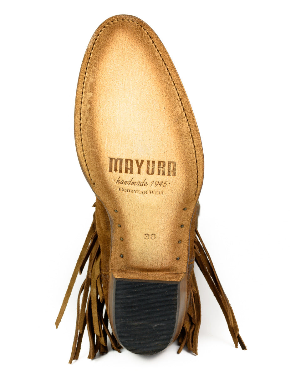 2475 Mayura Fransenstiefel Wildleder Afelpado Tabaco Brash Bohostyle