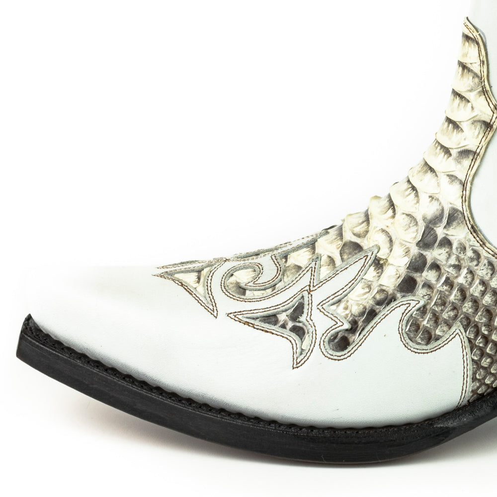 2500 Mayura Boots Ankle Boots Blanco Hueso Python