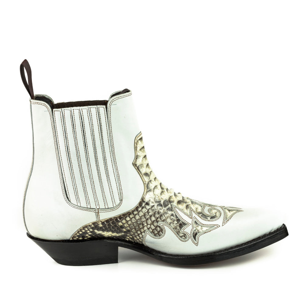 2500 Mayura Boots Ankle Boots Blanco Hueso Python