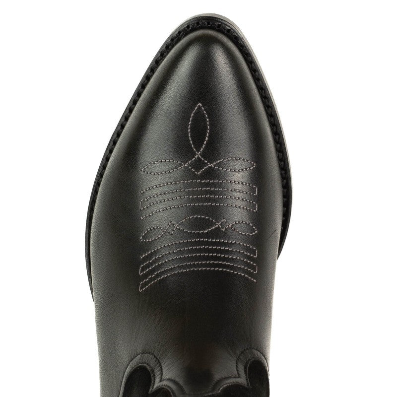 2666 Mayura Cowboystiefel Wings Black Nappa Black Split Suede