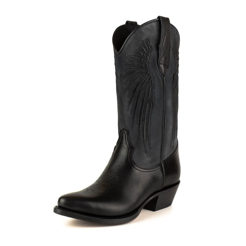 2666 Mayura cowboy boots WINGS Black Afelpado