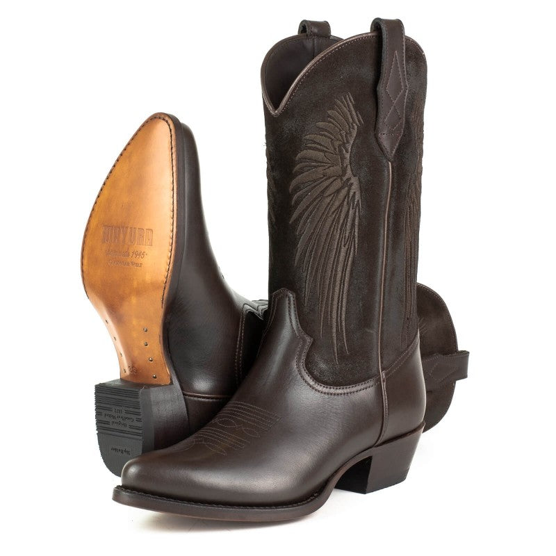 2666 Mayura Cowboystiefel WINGS Brown Nappa Brown Split Suede