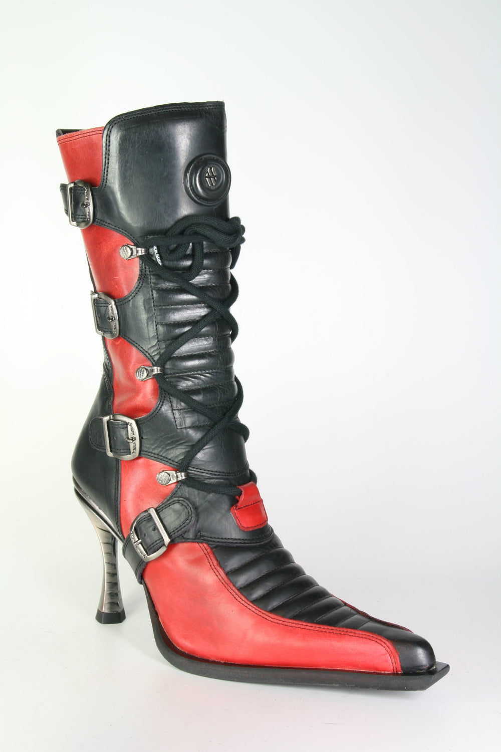9374 New Rock Boots Black Red