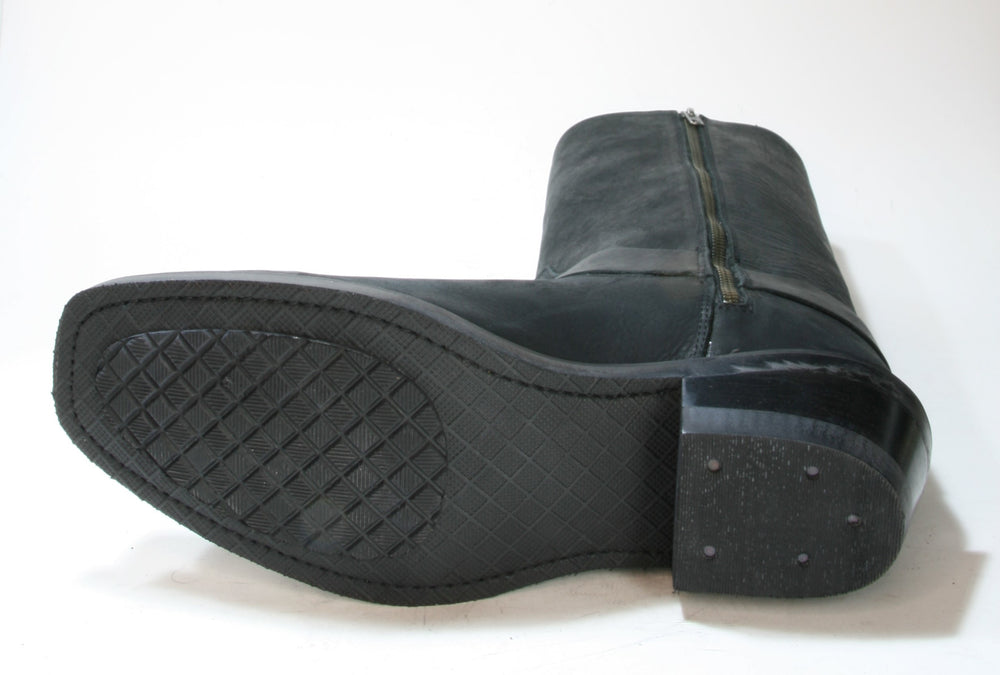 2058 OLDWEST Galveston Biker Boots Black Distress