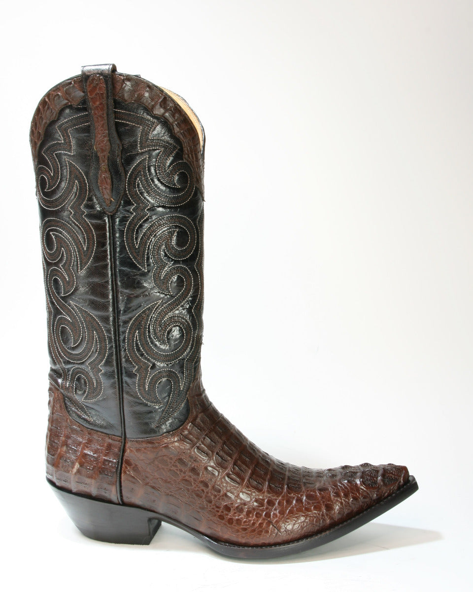 TEXAS cowboy boots Sendra Mexico Caiman Cola Chocolate