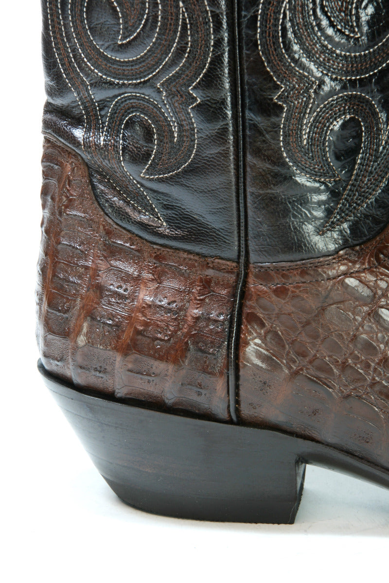 TEXAS cowboy boots Sendra Mexico Caiman Cola Chocolate