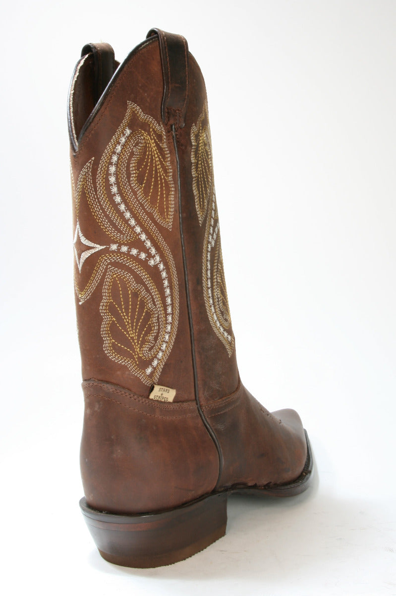 WB-04 Stars and Stripes Cowboystiefel Brown