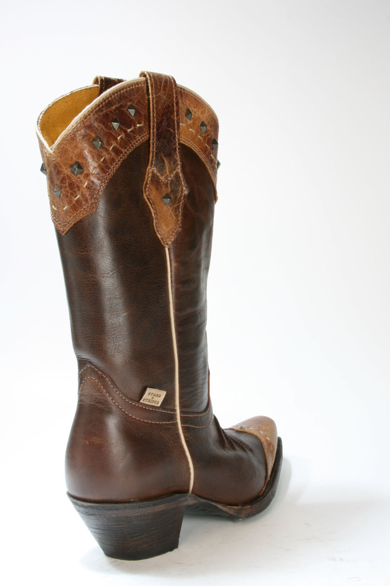 WBL-28 Stars and Stripes Cowboystiefel Brown