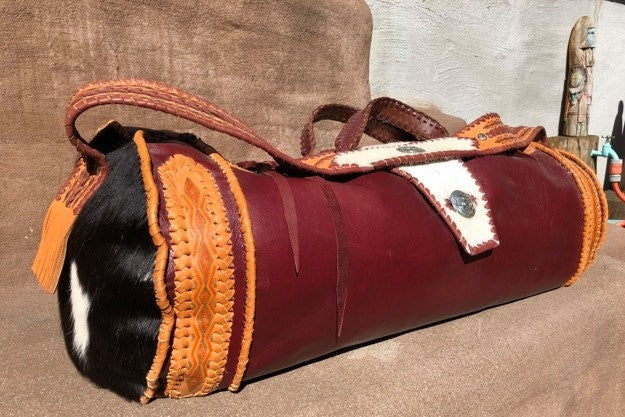 Ledertasche Weekender Ethno Braun Handmade