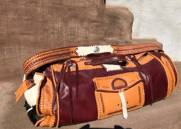 Ledertasche Weekender Ethno Braun Handmade