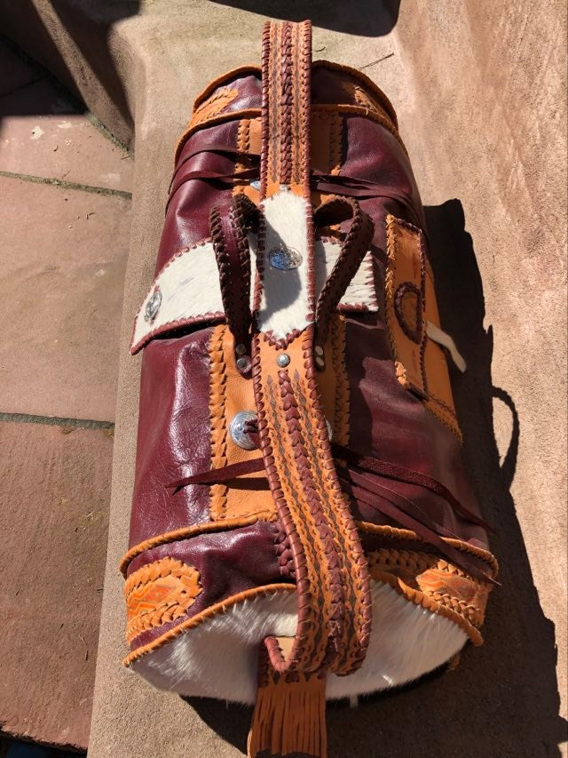 Ledertasche Weekender Ethno Braun Handmade